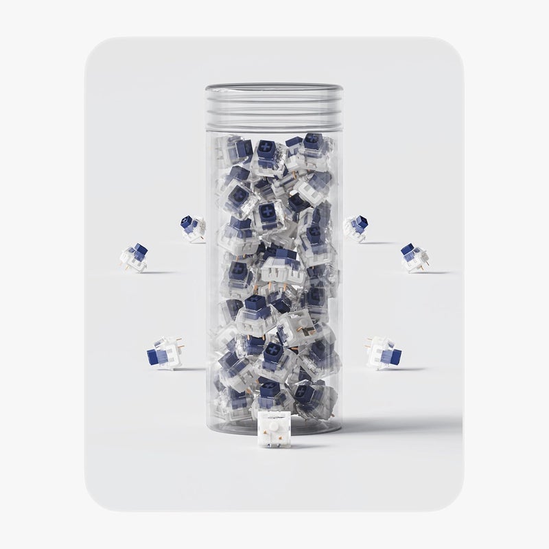 Keychron Kailh Box Navy Mechanical Switch Set – 110PCS Clicky Switches, Heavy 75g Actuation Force, 3.6mm Travel, MX-Style Stem, 3-Pin, SMD LED Compatible, for Typists, DIY Builds & Custom Keyboards - Image 1